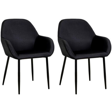 Lot de 2 Fauteuils Design "Giulia" 85cm Noir