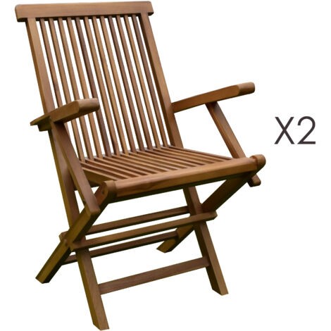 Lot de 2 fauteuils en teck
