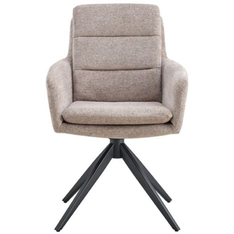 Lot de 2 fauteuils KAVINA – Tissu sable – Pieds métal – Avec accoudoirs – Confort moderne et naturel