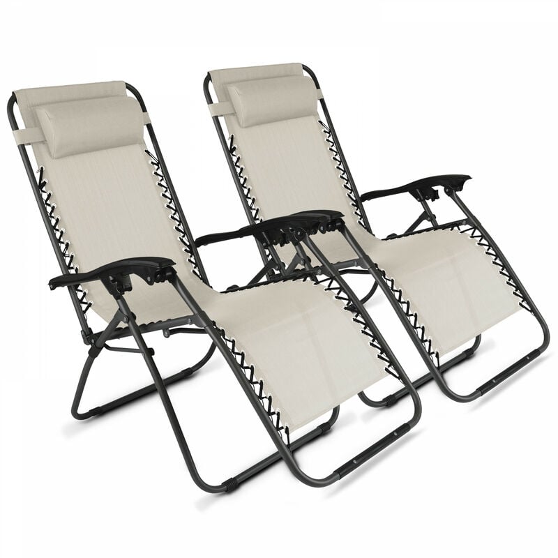 Oviala - Lot de 2 fauteuils lounge en acier taupe - Taupe