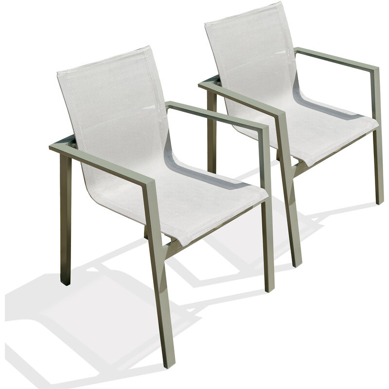 Lot de 2 fauteuils miami kaki - dcbgarden - Kaki
