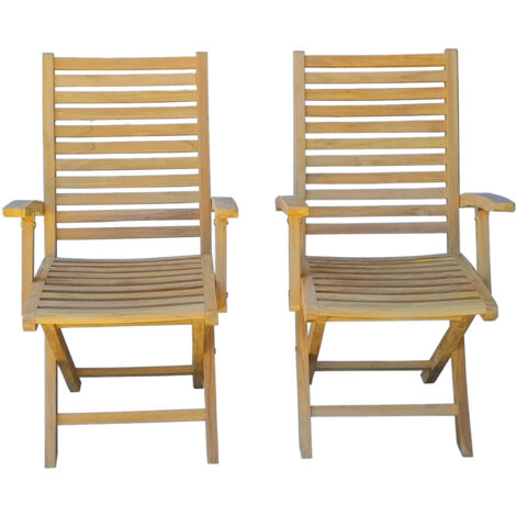 Lot de 2 fauteuils pliants BALEA Teck Premium