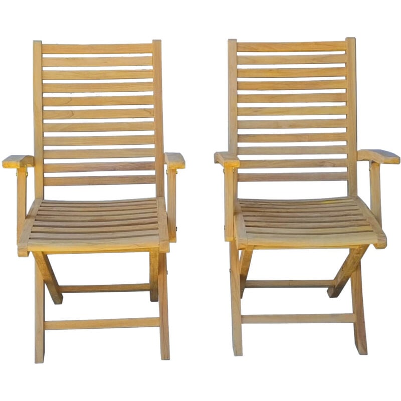 Lot de 2 fauteuils pliants balea Teck Premium