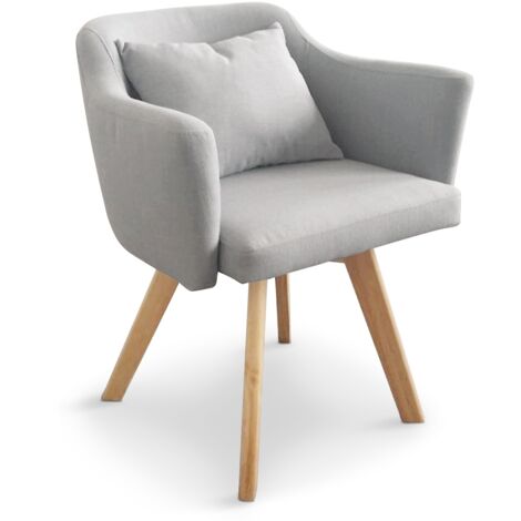 Lot de 2 fauteuils scandinaves Dantes Tissu Gris
