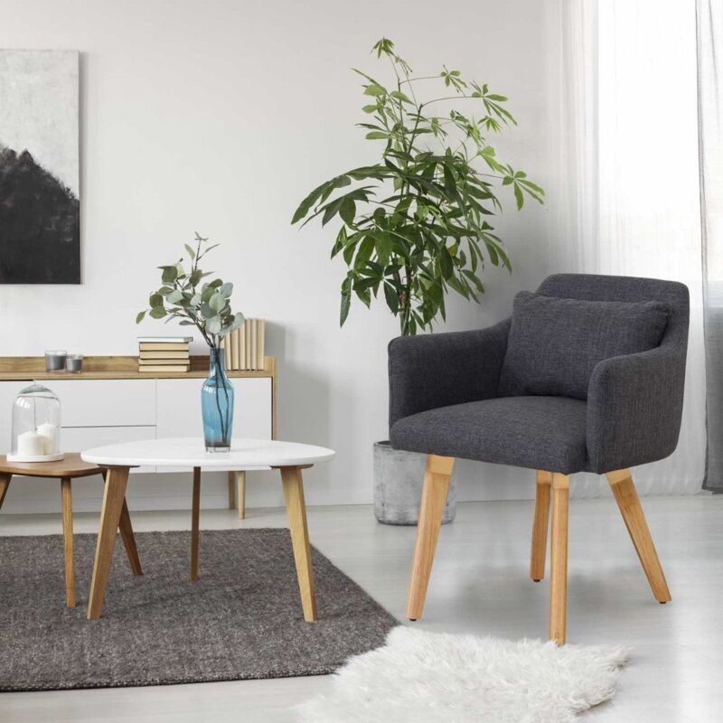 Lot de 2 fauteuils scandinaves Gybson Tissu Gris foncé - Gris foncé