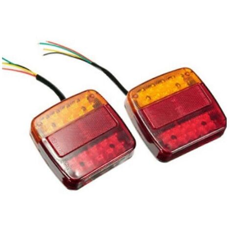 Lot de 2 feux arrière de camion 12V 26 LED avec clignotants LED