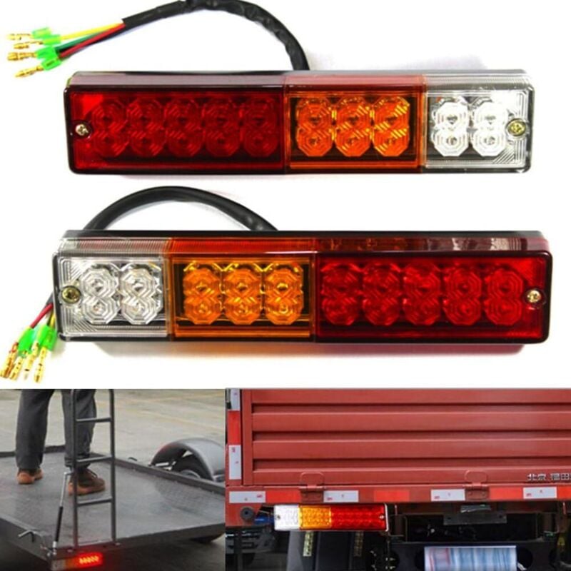 Image of 2Pcs 20 LED Anhänger Rückleuchten für Anhänger Lkw Caravan Lkw Van Traktor 3W DC24V
