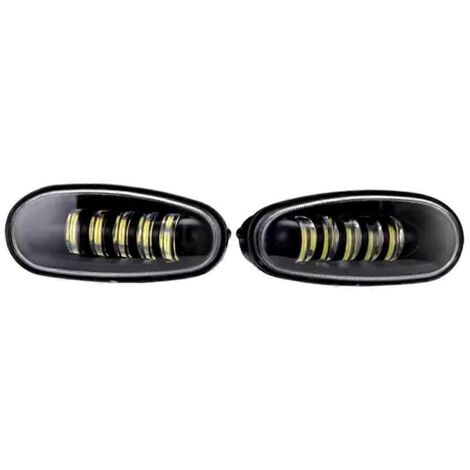 Lot de 2 feux de brouillard LED DRL pour voiture, éclairage blanc/jaune