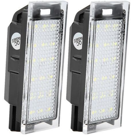 Lot de 2 feux de plaque d'immatriculation LED 18 perles – Éclairage haute luminosité – Compatible Twingo, Clio, Mégane, Laguna