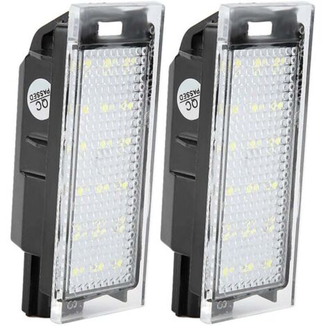 Lot de 2 feux de plaque d'immatriculation LED pour voiture Twingo/Clio/Megane/Lagane ，La Plaque d'immatriculation de Voiture de LED Allume la Lampe Blanche de 12V SMD pour Megane 2 3 Clio Laguna 2 Twi