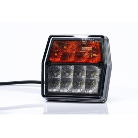 Lot de 2 feux LED clignotants et de position 12V – Dimensions 99,7 x 92,7 x 30 mm – Protection contre inversion de polarité – Homologation E9 – Fristom