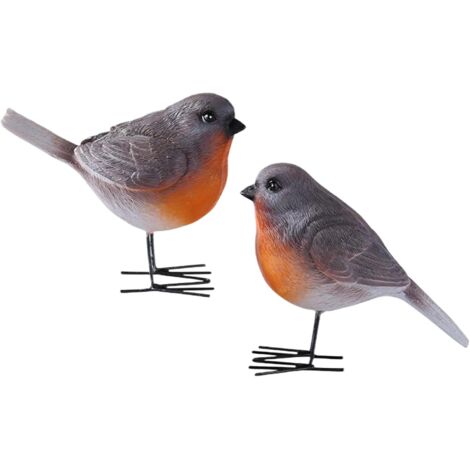 Lot de 2 figurines d'oiseaux décoratives modernes en résine pour salon -
