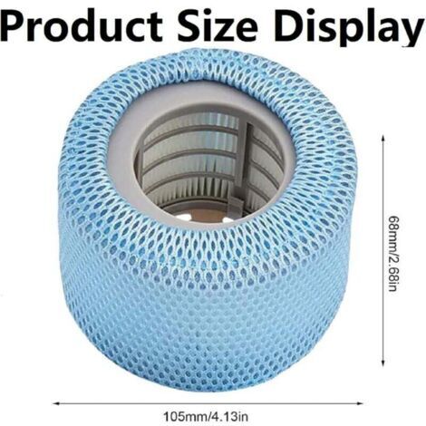 Lot de 2 filets de protection, compatibles avec les filtres de spa, housses en maille pour filtres de rechange MSPA, housses de protection en maille flexible pour cartouches filtrantes, filtres de typ