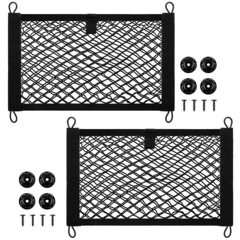 Lot de 2 filets de rangement pour coffre de voiture (45 x 25 cm), adaptés aux camions.