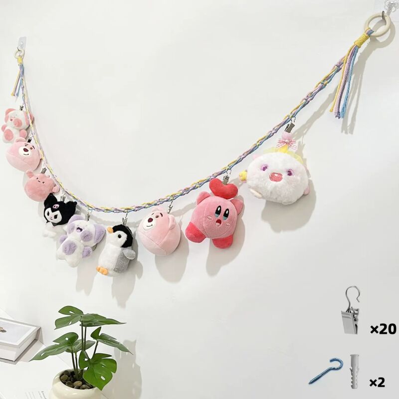 Lot de 2 filets de rangement pour jouets - Sac en filet - Couleur - Hamacs - Filet de rangement pour peluches - Corde de rangement - Sac de rangement