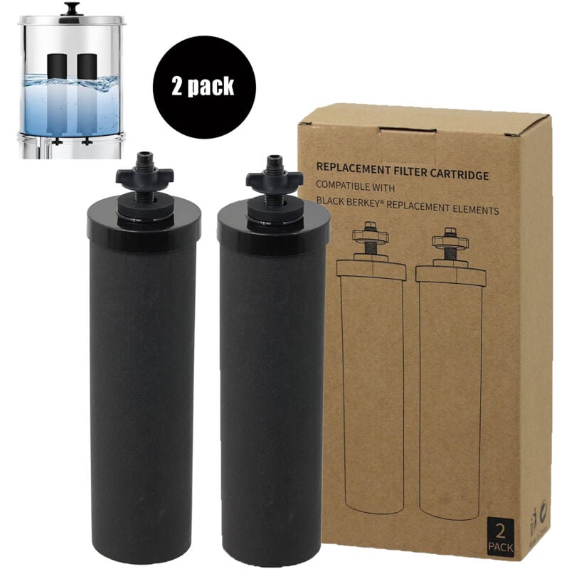 Lafomukea - Lot de 2 Filtre à eau certifié nsf/ansi 42&372, remplacement pour système de filtre à eau par gravité Berkey à eau compatible,Réduit les