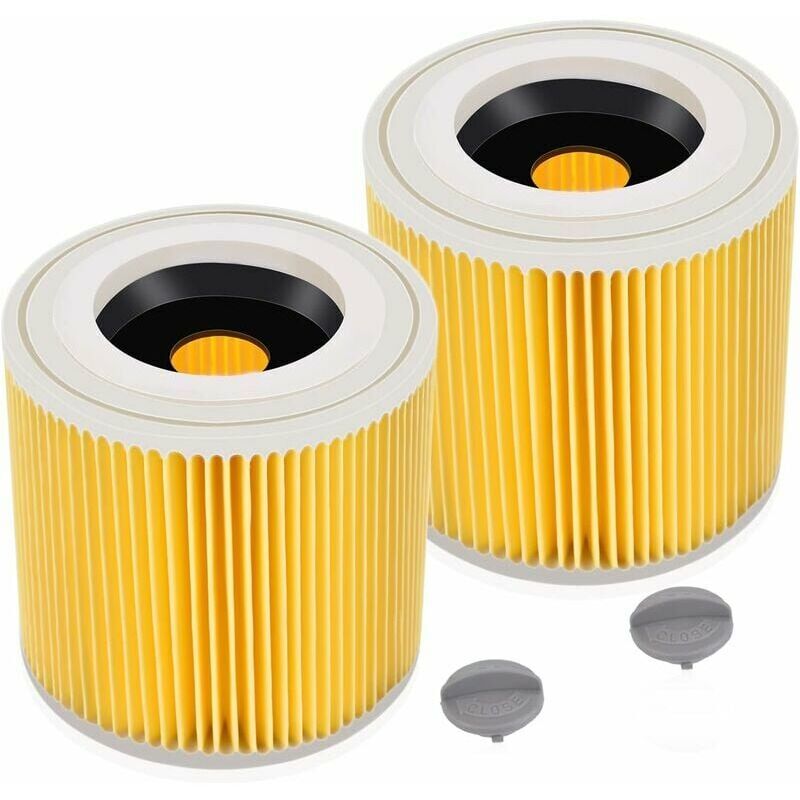 Ensoleille - Lot de 2 filtres à cartouche pour Kärcher WD3 Premium, WD2, WD3, WD3P, MV2, MV3 - Filtre WD3 - Filtre de rechange pour aspirateur