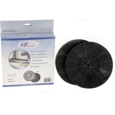 Lot de 2 filtres à charbon génériques pour Airlux Glem CR720 FKS515 Eurofilter