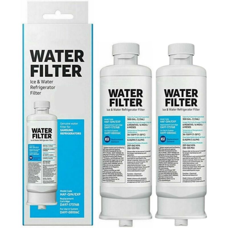 Rqiurpn - Lot de 2 Filtres à eau de Réfrigérateur de Eechange pour Samsung DA97-17376B DA97-08006C haf-qin haf-qin/exp