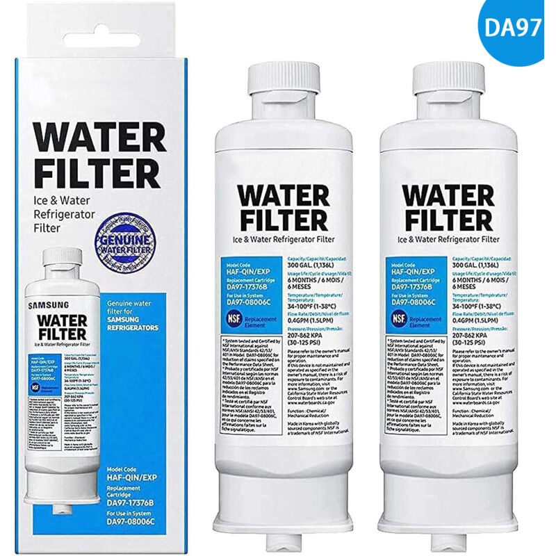 Rnemitery - Lot de 2 Filtres à eau de Réfrigérateur de Rechange DA97-17376B DA97-08006C haf-qin haf-qin/exp pour réfrigérateurs Multi-Portes