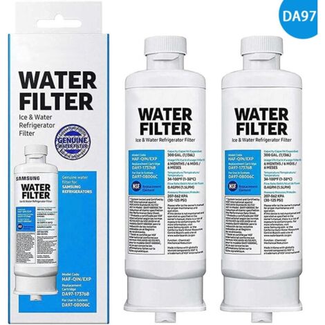 Lot de 2 filtres à eau pour réfrigérateur – Filtre à carbone 100 % naturel – Compatible avec DA97-17376B et DA97-08006C