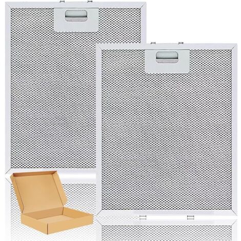 Lot de 2 filtres à graisse en métal pour hotte aspirante - 305 mm x 267 mm - Pour AEG, Electrolux, Elica, Whirlpool, Bauknecht