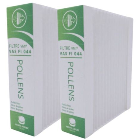 Lot de 2 filtres anti-pollen pour VMI Urban, Cube, Cave et Galbée – Filtration G4 Coarse 65% – Remplacement jetable