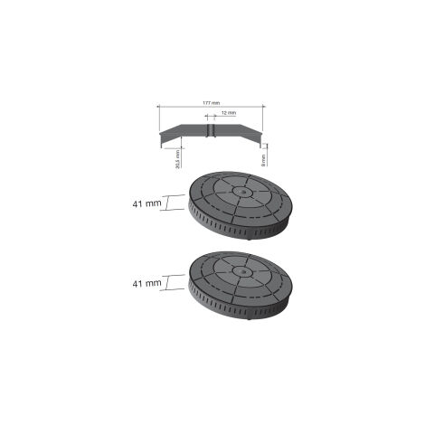 Lot de 2 filtres charbon T57 175 x 45 mm pour Hotte WHIRLPOOL 4055171138, 208352146603