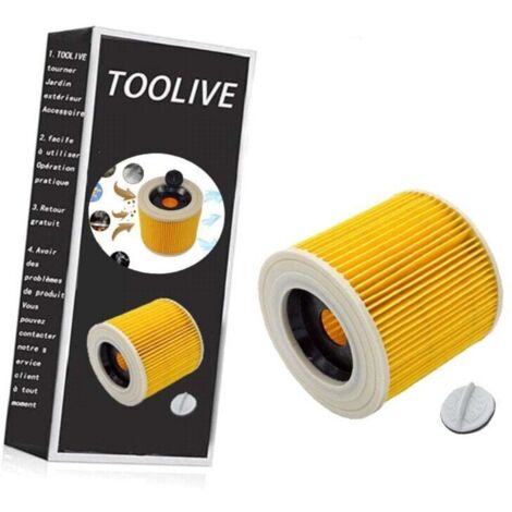 Lot de 2 filtres de rechange pour aspirateur Kärcher WD3 Premium WD2 WD3 WD 3 MV3 WD 3P pour Kärcher 6.414-552.0, 6.414-772.0, 6.414-547.0--Crezuo