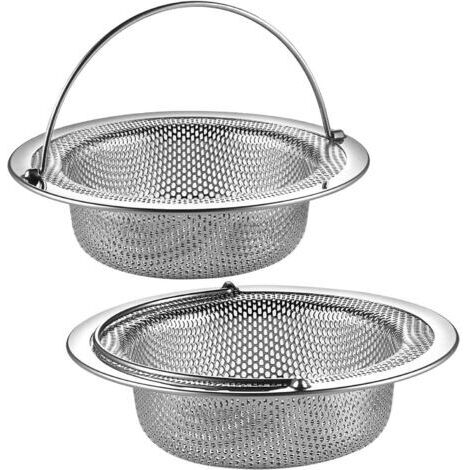 Lot de 2 filtres d'évier de Cuisine en Acier Inoxydable pour évier de Cuisine, évier, Tamis Anti-Obstruction(Argent)