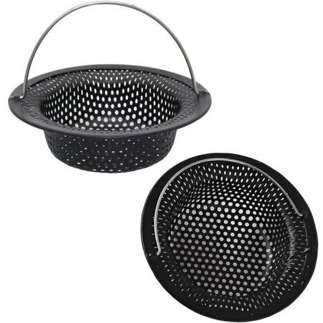Lot de 2 filtres d'évier de Cuisine en Acier Inoxydable pour évier de Cuisine, évier, Tamis Anti-Obstruction(Noir)