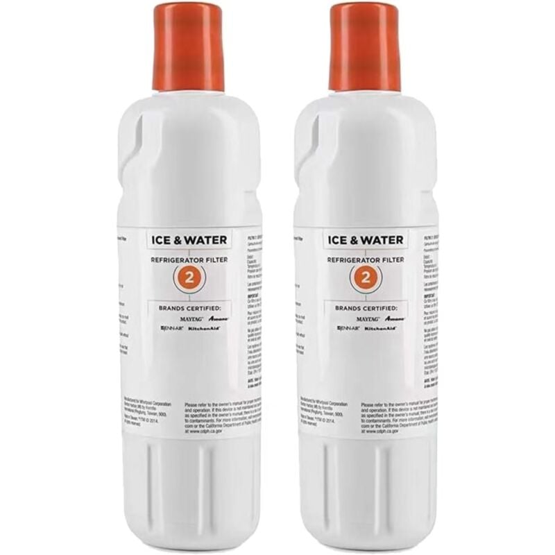 Lauwexe - Lot de 2 filtres (EDR2RXD1) Réfrigérateur, filtre à eau du réfrigérateur