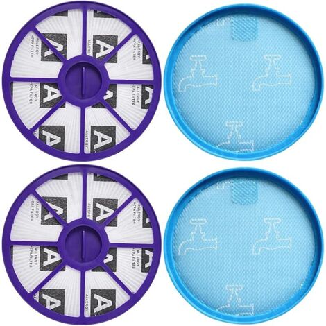 Lot de 2 filtres Hepa compatibles avec Dyson DC19 DC20 DC21 DC29 avant aspirateur, taille du filtre de 153 mm et accessoire de filtre de 154 mm (bleu et violet)