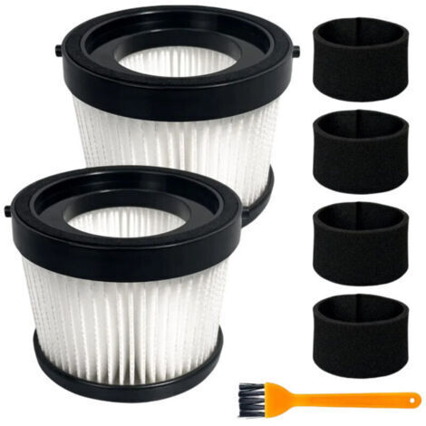 Lot de 2 filtres HEPA DCV5011H compatibles avec aspirateur à main sans fil DEWALT DCV501HB, avec 4 filtres à manchon en mousse et 1 brosse
