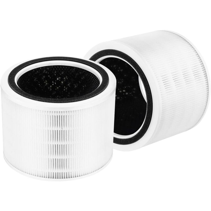 Lot de 2 filtres HEPA de rechange compatibles avec le purificateur d'air Levoit Core Mini RF, système de filtration 3 en 1, filtre HEPA True H13