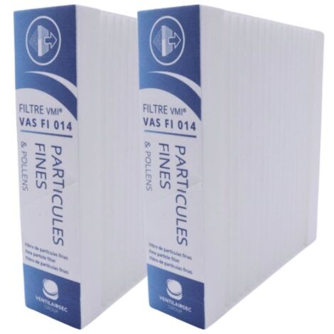 Lot de 2 filtres particules fines F7 – Pour VMI Urban, Cube, Cave et Galbé – Filtration 95% des particules > 2.5µm – Jetable