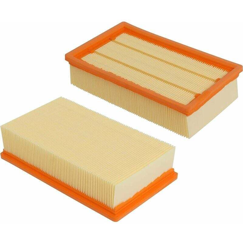 Lot de 2 filtres plats plissés compatibles avec Kärcher NT 25/1 Ap, NT 35/1 Ap, NT 35/1, NT 45/1, NT 55/1, NT 361, NT 561, NT 611 Tact, Te, M, éco