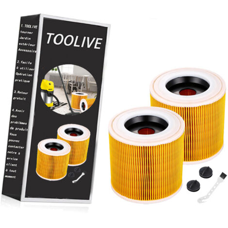 Lot de 2 Filtres pour Aspirateur Kärcher WD3 Premium, WD2, WD3P, MV2, MV3 - Filtre de rechange WD3 - 6.414-552.0