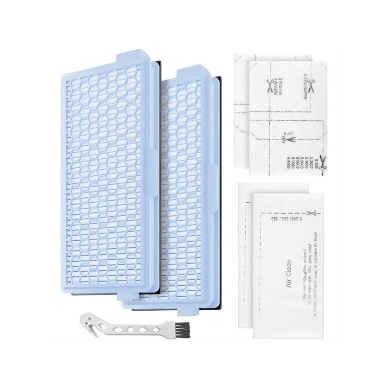 Lot de 2 filtres pour aspirateur Miele Compatible avec Miele Complete C2/3, Classic C1, S4000 S5000 S6000 S8000 avec 2 Microfiltres, 2 Filtre de