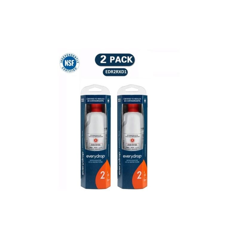 SNQ - Lot de 2 filtres pour réfrigérateur Everydrop by Whirlpool Ice and Water 2, EDR2RXD1