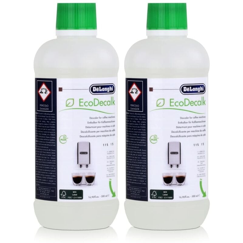 Lot de 2 flacons (2x500ml) Ecodecalk pour Cafetière Delonghi AS00006179