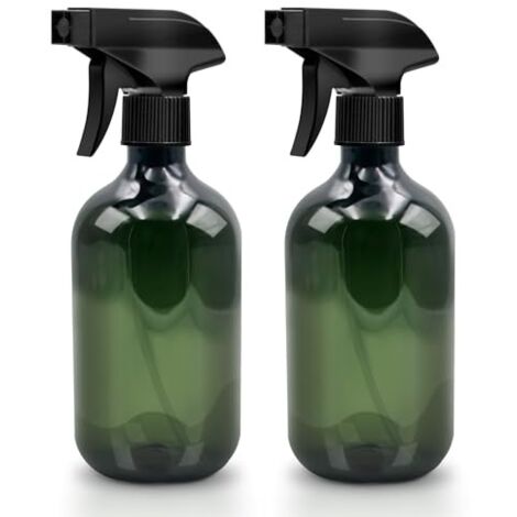 Lot de 2 flacons pulvérisateurs vides 500 ml pour plantes et nettoyage maison, jardin, coiffeur (vert)
