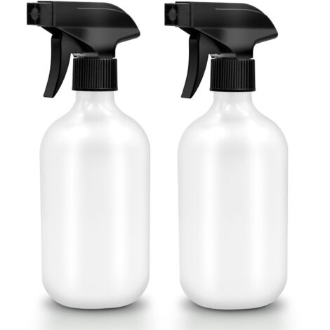 Lot de 2 flacons pulvérisateurs vides 501 ml pour plantes et nettoyage maison, jardin, coiffeur (blanc mat)