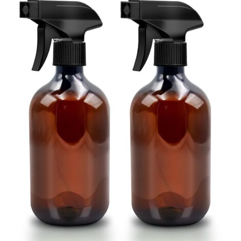 Lot de 2 flacons pulvérisateurs vides 501 ml pour plantes et nettoyage maison, jardin, coiffeur (marron)