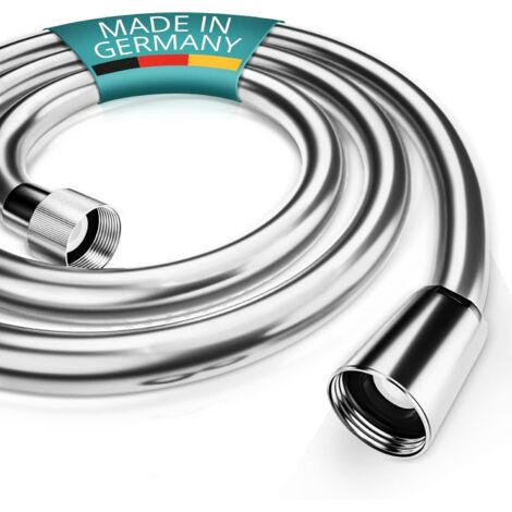 Lot de 2 flexibles de douche en caoutchouc de 2 m – Raccordement universel standard – Flexibles, robustes et faciles à installer