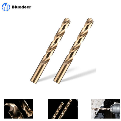 Lot de 2 forets à cobalt M35  métrique pour métal dur, acier inoxydable, fonte 12 mm