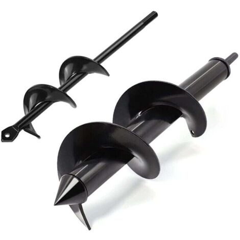 Lot de 2 Forets hélicoïdaux de jardinage - 8 x 30 cm et 4 x 22 cm - Manuels - Pour installer des plantes, cultiver, creuser des trous，