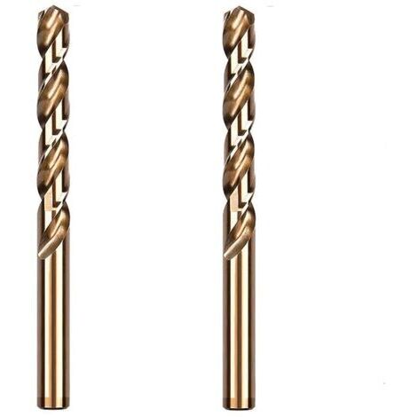 Lot de 2 forets hélicoïdaux HSS Cobalt pour perçage sur métal dur, acier inoxydable, métal (9,5 mm)