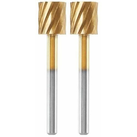 Lot de 2 fraises acier haute longévité Dremel Max 115 - ø 7,8mm cylindrique