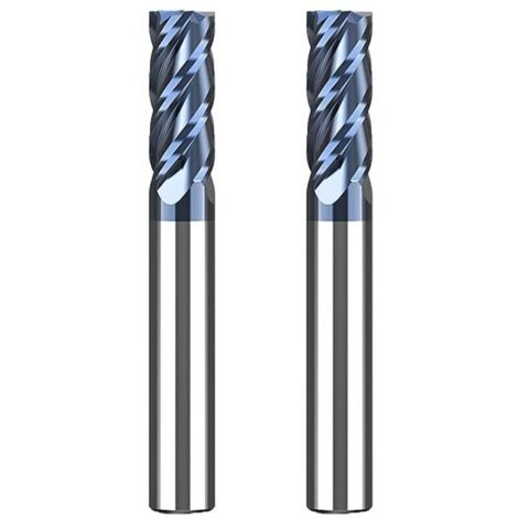 Lot de 2 fraises en carbure 8 mm, 4 dents/4 coupes, revêtement noir AlTiN, fraise CNC, fraise en carbure monobloc 8 mm pour métal, bois, acrylique, plastique (8 mm)
